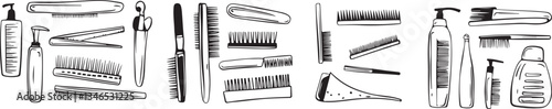 Hand drawn woman salon related elements illustration