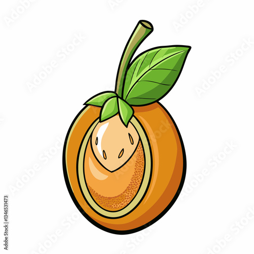 sapodilla fruit with leaves