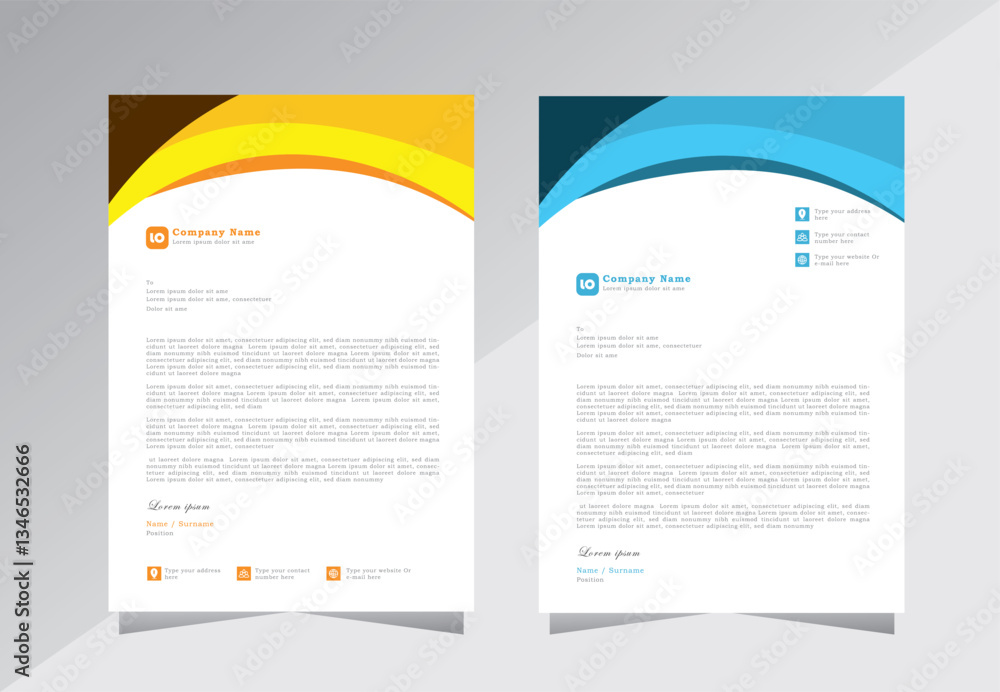 Modern letterhead design template with yellow and blue color. creative modern letter head design template for your project. letterhead, letter head, Business letterhead design. Modern letterhead design template with yellow and blue color. creative modern letter head design template for your project. letterhead, letter head, Business letterhead design.