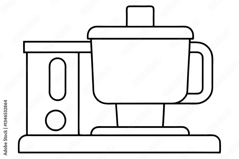 Fototapeta premium food processor line art silhouette vector illustration