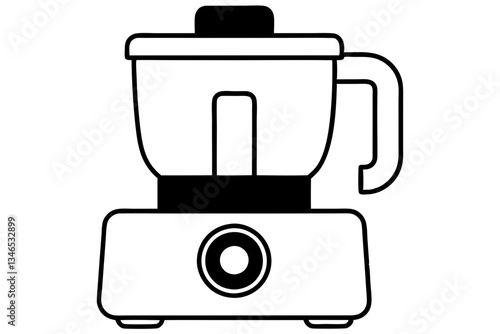 food processor line art silhouette vector illustration