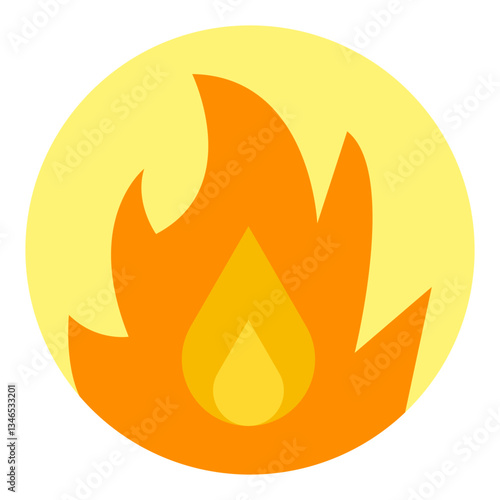 Flame Circle Vector Design Icon Style