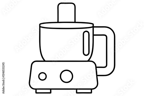 food processor line art silhouette vector illustration