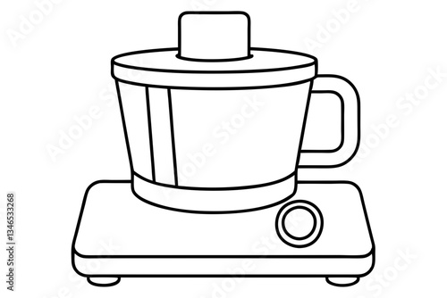 food processor line art silhouette vector illustration