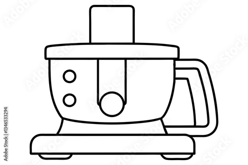 food processor line art silhouette vector illustration
