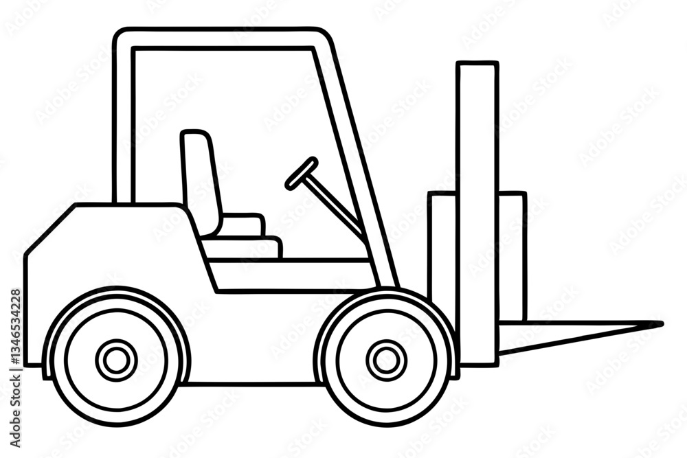 forklift line art silhouette vector illustration forklift line art silhouette vector illustration
