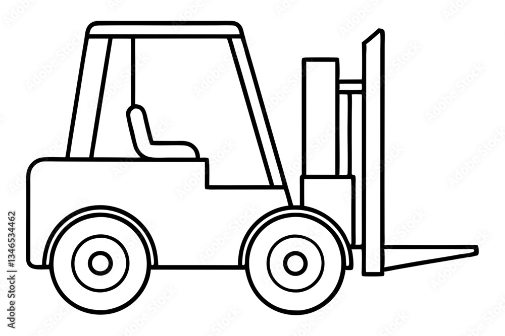 forklift line art silhouette vector illustration forklift line art silhouette vector illustration