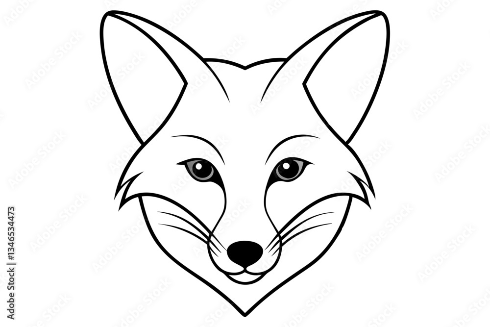 Fototapeta premium fox head line art silhouette vector illustration