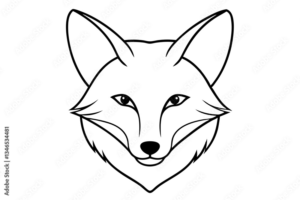 Fototapeta premium fox head line art silhouette vector illustration