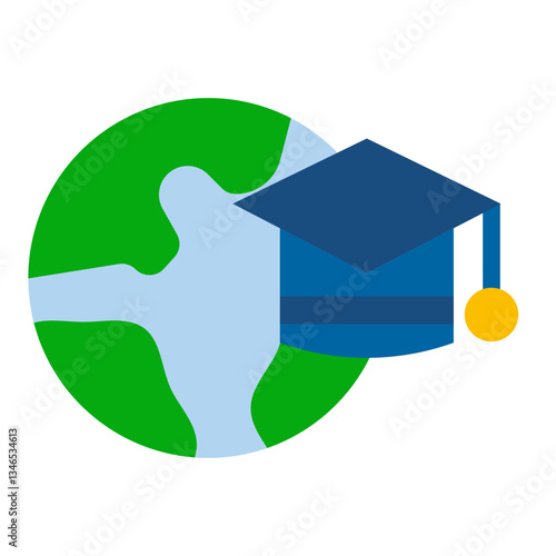 Teaching Abroad Vector Design Icon Style