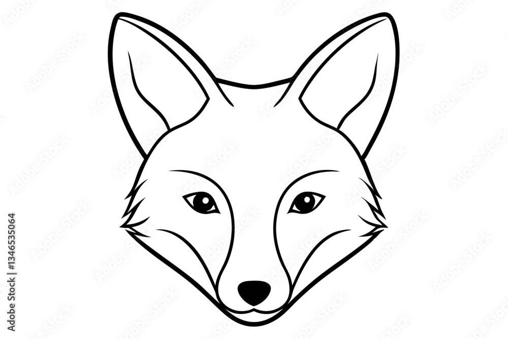 Fototapeta premium fox head line art silhouette vector illustration