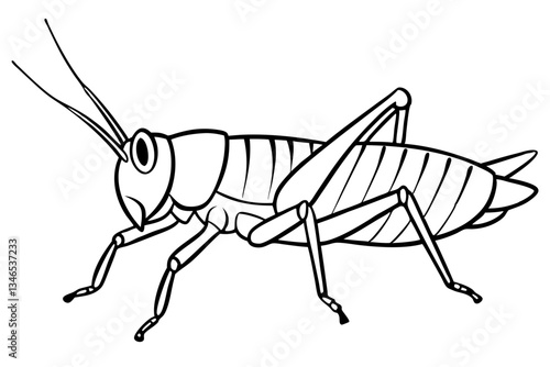 grasshopper line art silhouette vector illustration