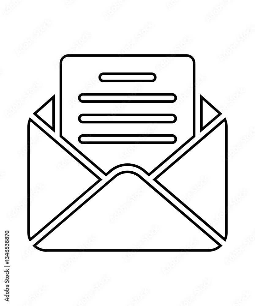 Email icon with thin outline Email icon with thin outline