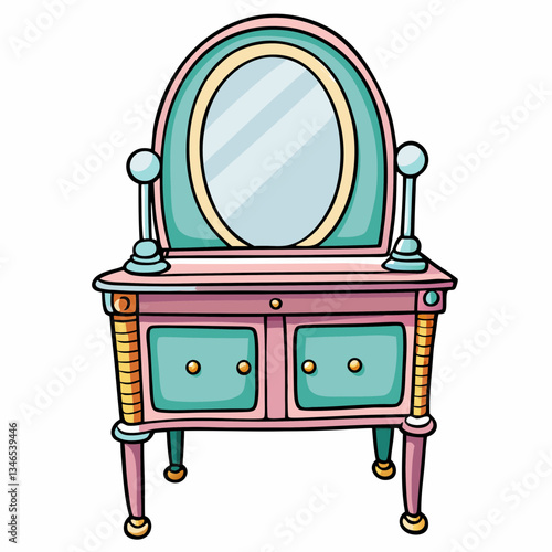 vanity table on white