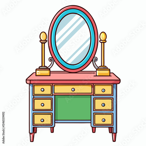 vanity table on white