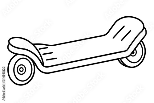 hoverboard line art silhouette vector illustration