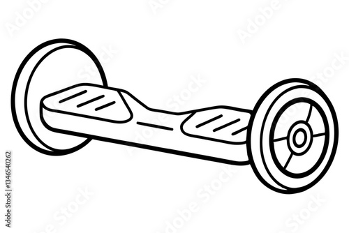 hoverboard line art silhouette vector illustration