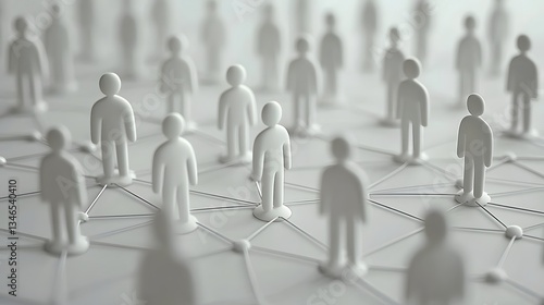 Wallpaper Mural Abstract Network of White Figures Connected by Lines Torontodigital.ca