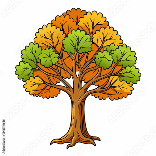 vector illustration of a beech tree