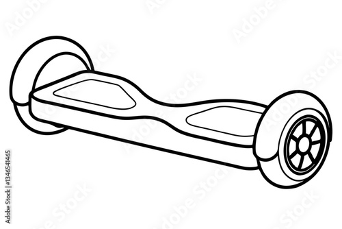 hoverboard line art silhouette vector illustration