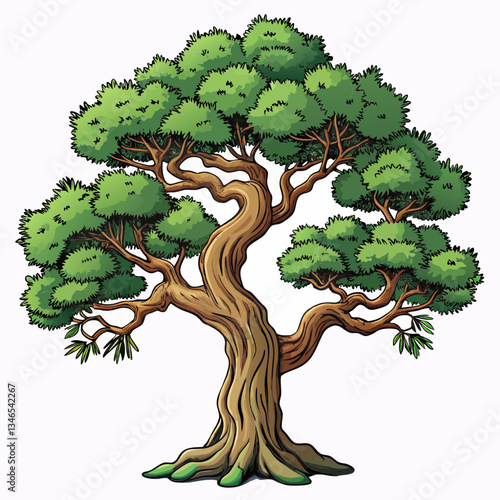 juniper tree isolated on white background
