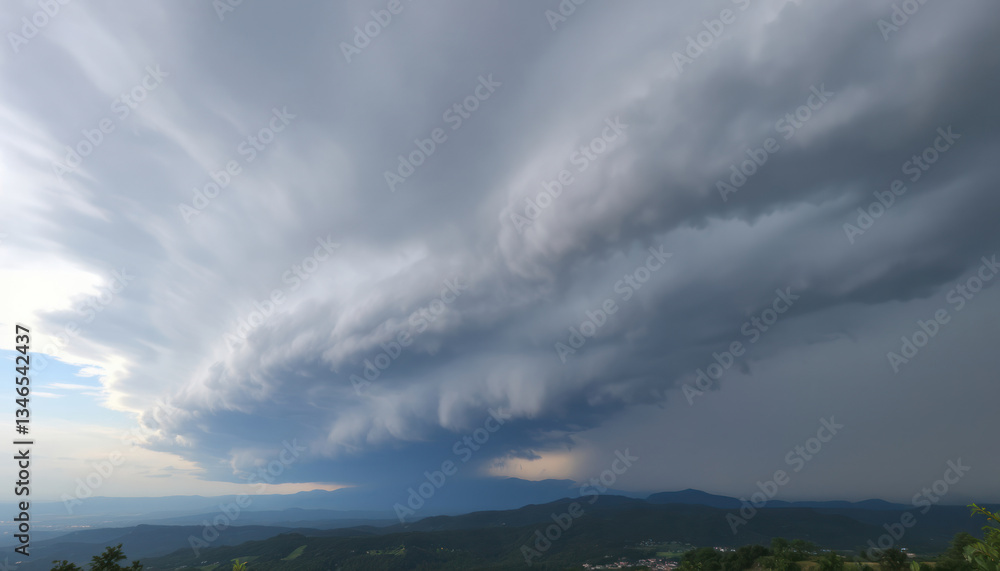 Majestic Storm Clouds over Serene Landscape Majestic Storm Clouds over Serene Landscape