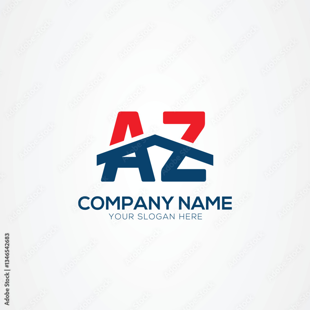 Fototapeta premium AZ or ZA Creative Modern Letters Logo Design Element
