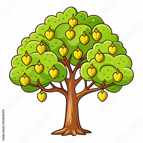 pear tree with leaves