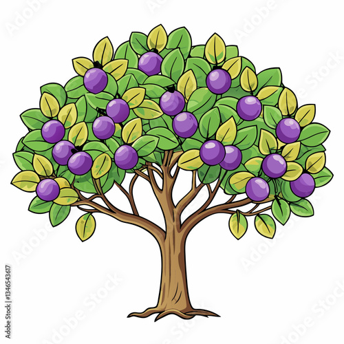 plum tree with leaves