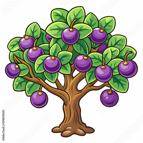 plum tree with leaves