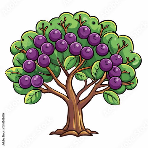 plum tree with leaves