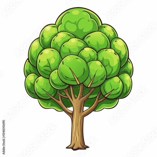vector illustration of a poplar tree