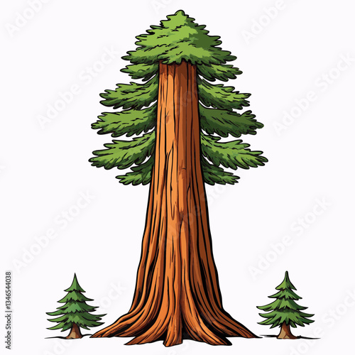 sequoia tree vector illustration