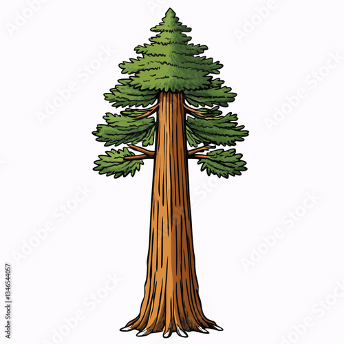 sequoia tree vector illustration