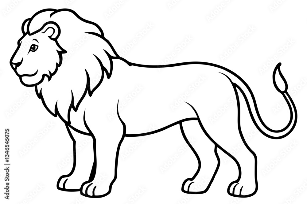 Obraz premium lion line art silhouette vector illustration