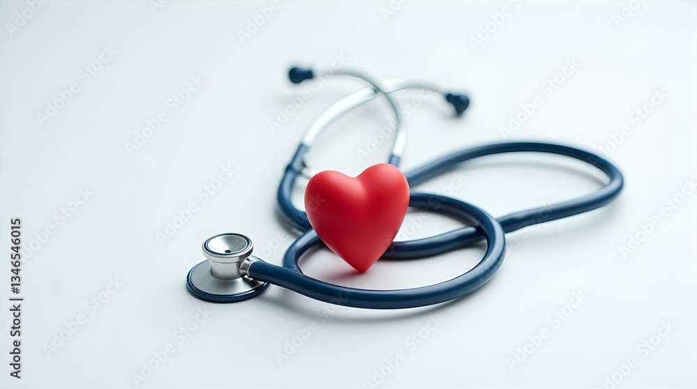 Blue Stethoscope Red Heart Cardiology Health Blue Stethoscope Red Heart Cardiology Health