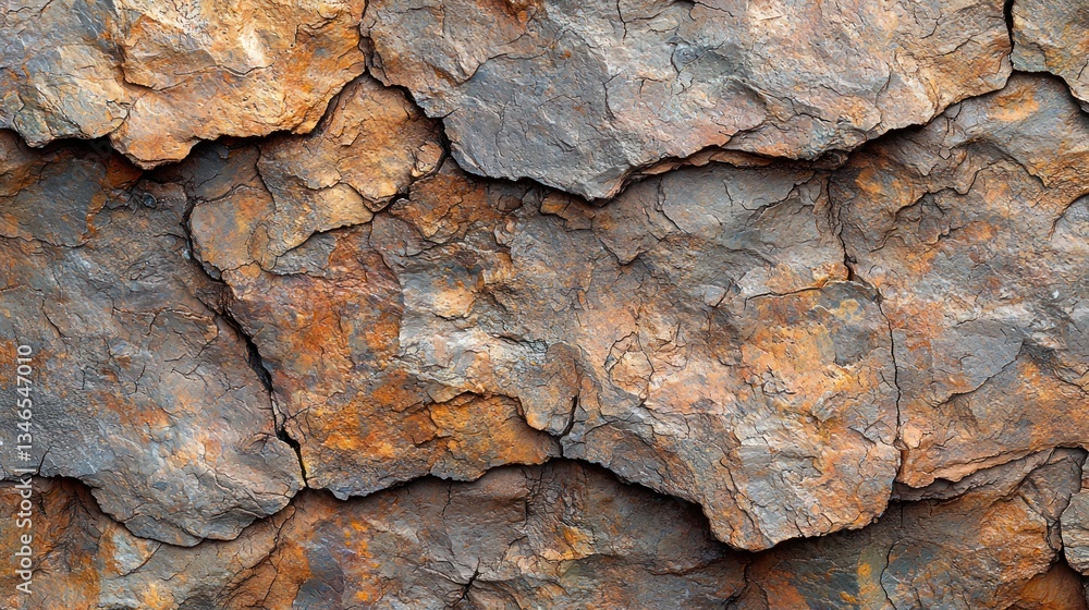 Close-up view of layered, rusty rock Close-up view of layered, rusty rock
