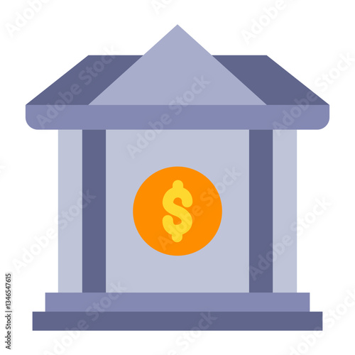 Bank Building Vector Design Icon Style