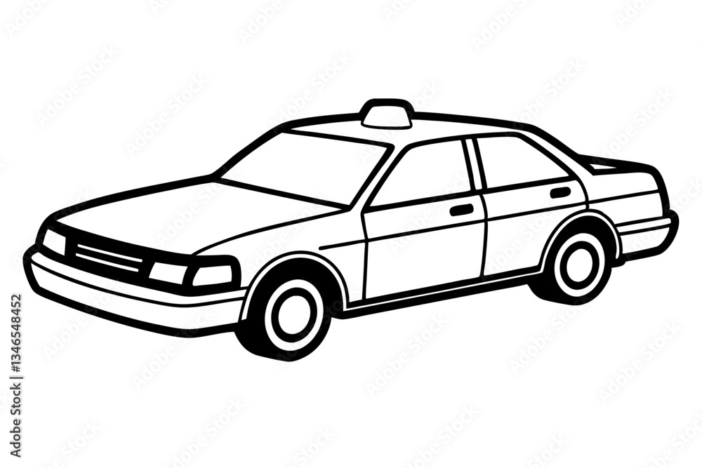 Fototapeta premium police car line art silhouette vector illustration