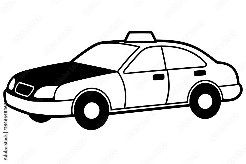 Fototapeta premium police car line art silhouette vector illustration