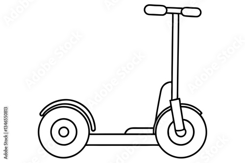 segway line art silhouette vector illustration