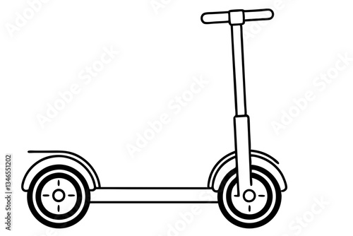segway line art silhouette vector illustration