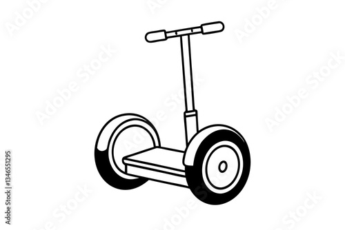 segway line art silhouette vector illustration