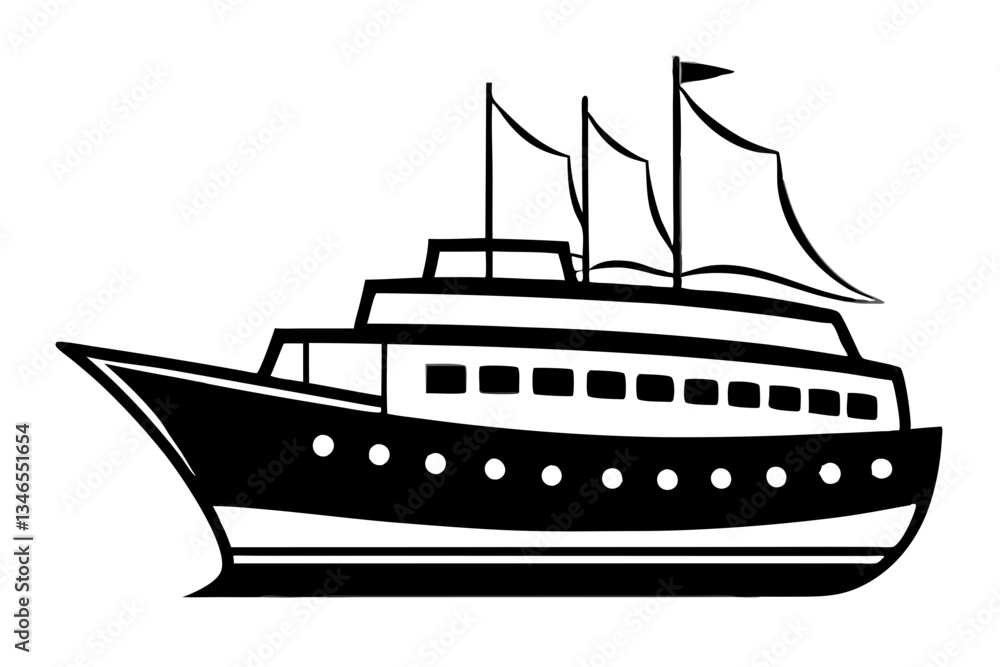 ship line art silhouette vector illustration ship line art silhouette vector illustration