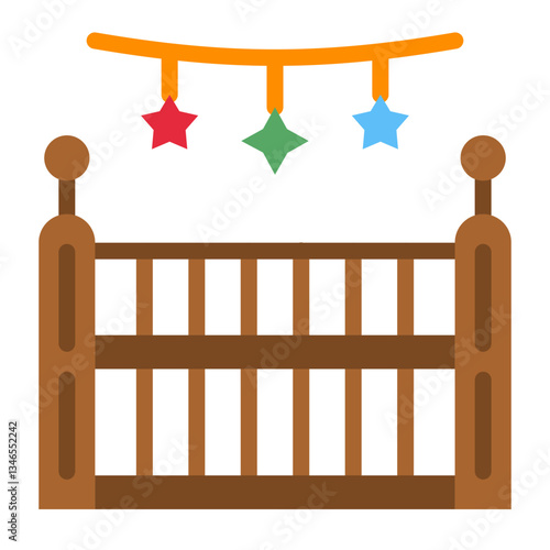 Baby crib Vector Design Icon Style