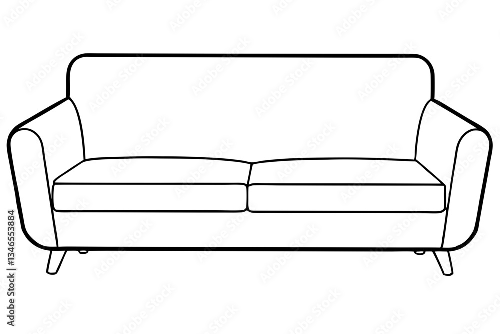 sofa line art silhouette vector illustration sofa line art silhouette vector illustration