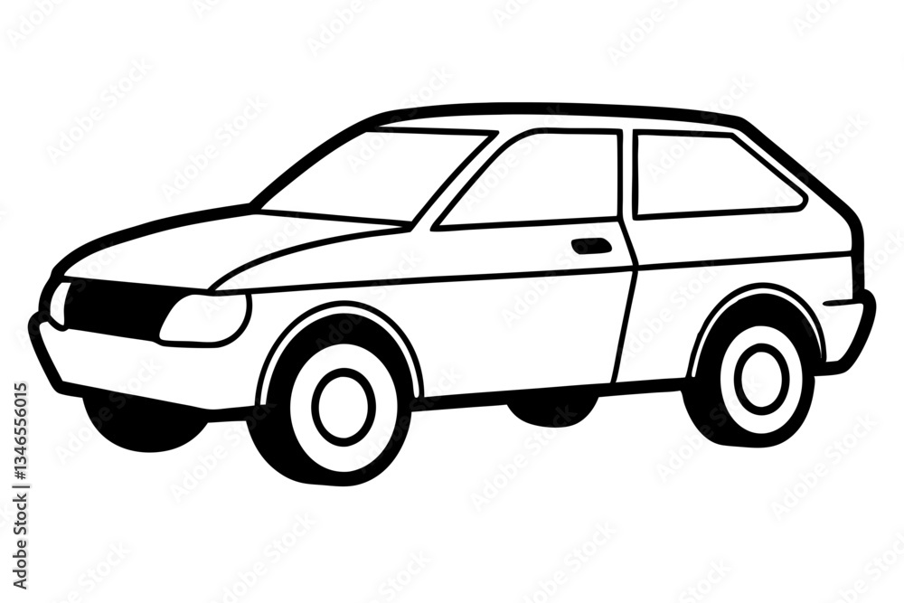 suv coupe car line art silhouette vector illustration