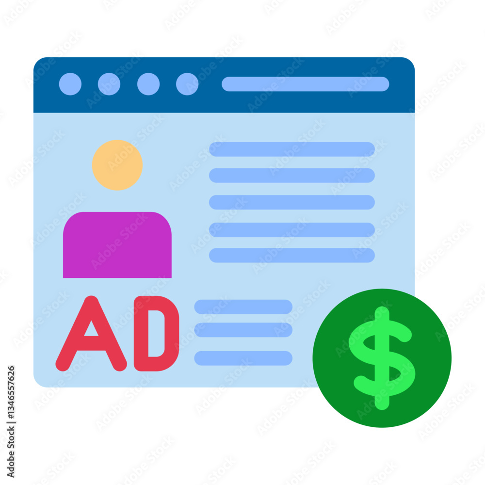 Native advertising Vector Design Icon Style Native advertising Vector Design Icon Style