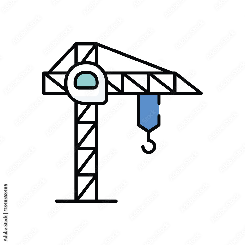 Crane vector icon stock illustration Crane vector icon stock illustration