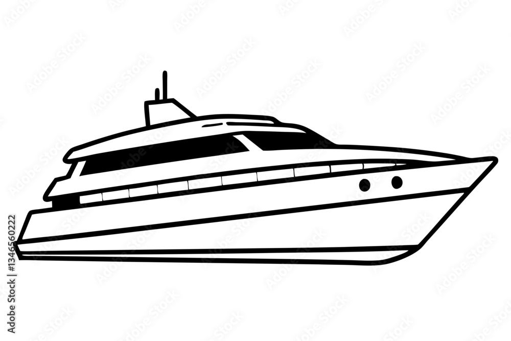 yacht line art silhouette vector illustration yacht line art silhouette vector illustration